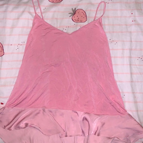 PINK RUFFLE TRENDY CAMISOLE SOFT GIRL AESTHETIC - Picture 1 of 2